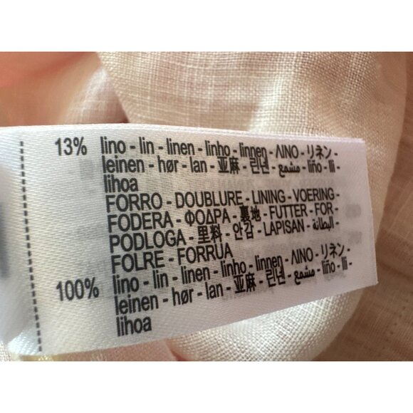 NWT ZARA Pink Medium Short Sleeve Linen Blend Dainty, Whimsical Top - Picture 7 of 16